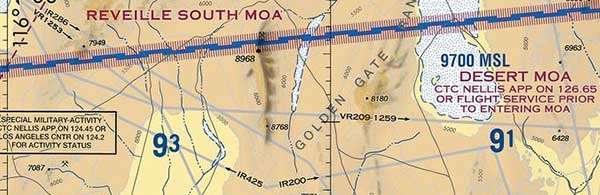 Military Training Routes (MTR's) shown in grey.