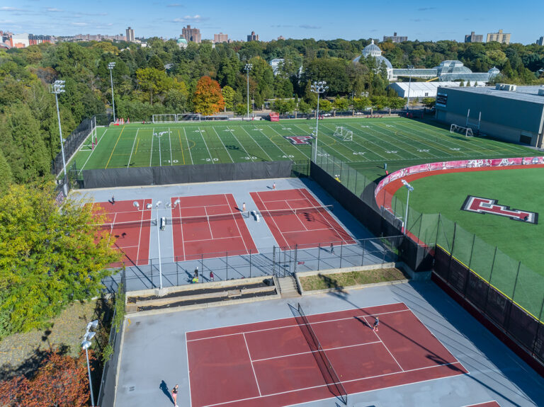 The Fordham University campus photographed by drone, Bronx, NY