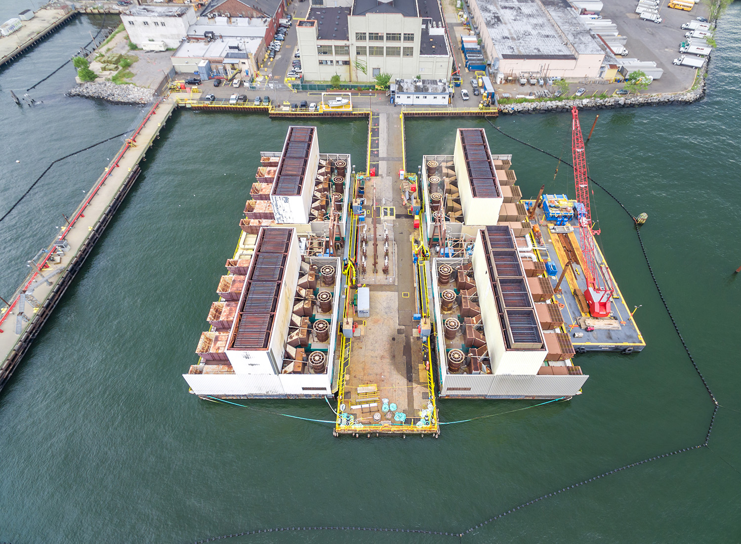 Aerial of the Narrows power generating station in New York