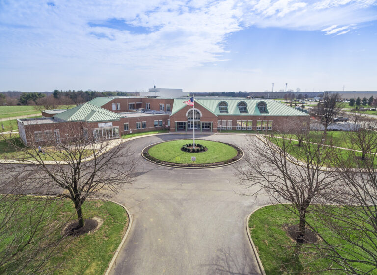 Aerial drone photo of the Universal Health Services campus, Westhampton