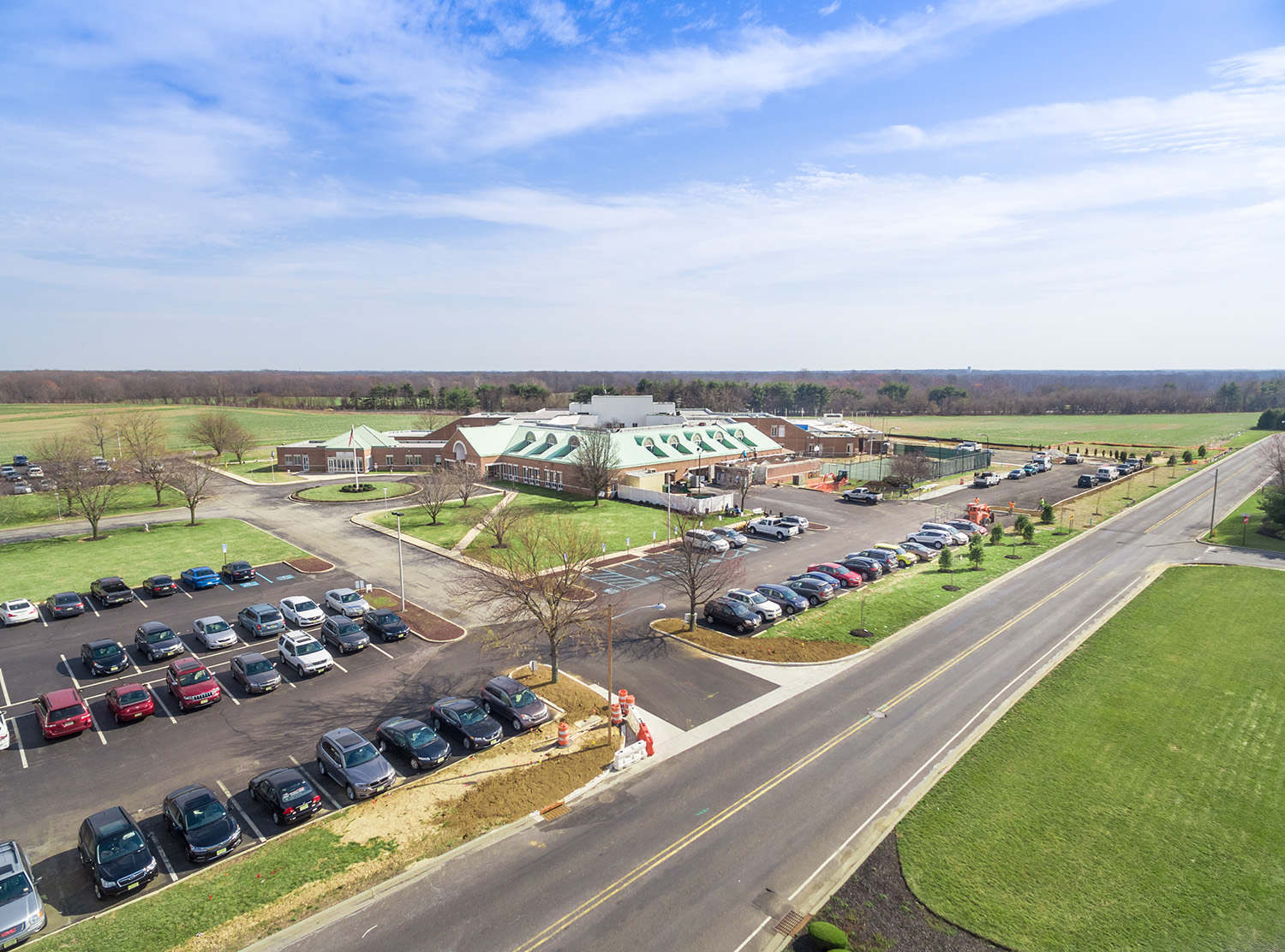 Aerial drone photo of the Universal Health Services campus, Westampton, NJ