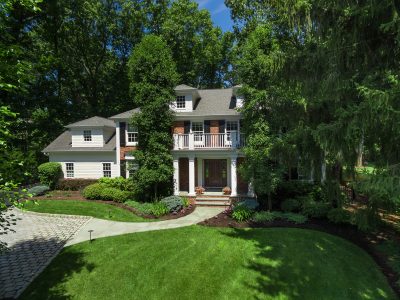 Aerial drone photo of a luxury home at 335 Fairfield Lane, Chatham, NJ