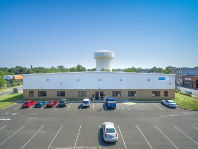 Nutsco warehouse and parking lot in Camden, NJ from the air